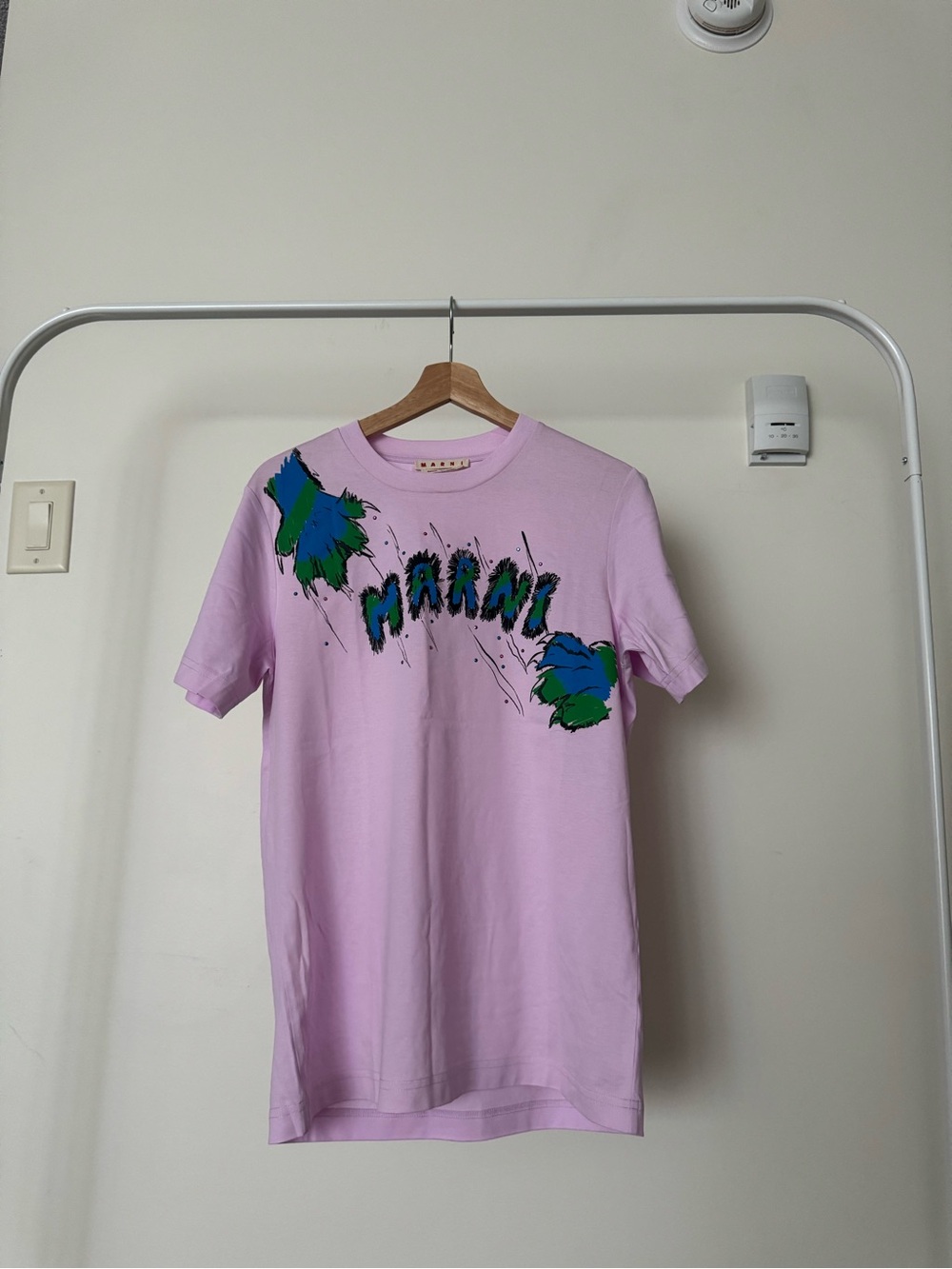 Marni Logo Graphic T Shirt Pink Made in Italy 100% Cotton Designer Luxury Tee